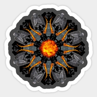 flame grave mandala Sticker